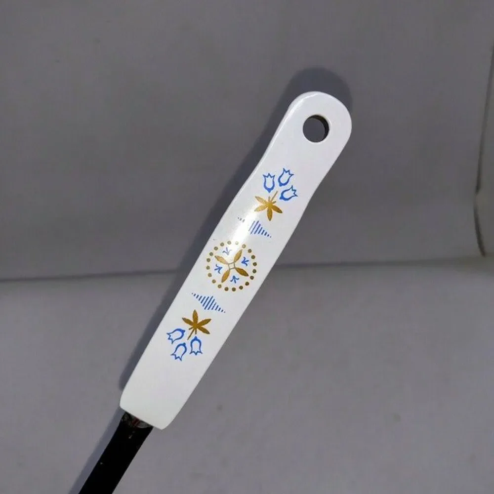 Ekco Blue Dutch Tulip Carving Fork-Chromium Plated Steel-Vintage-USA Made